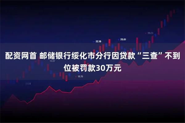 配资网首 邮储银行绥化市分行因贷款“三查”不到位被罚款30万元